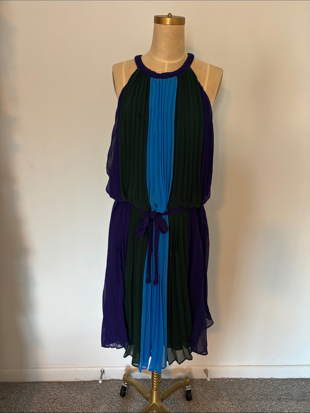 WHBM | Pleated Halter Dress | SIZE L